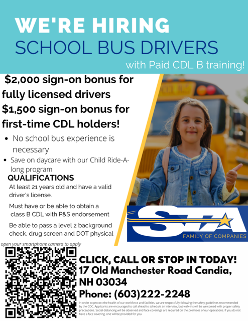 Application Flyer for School Bus Drivers